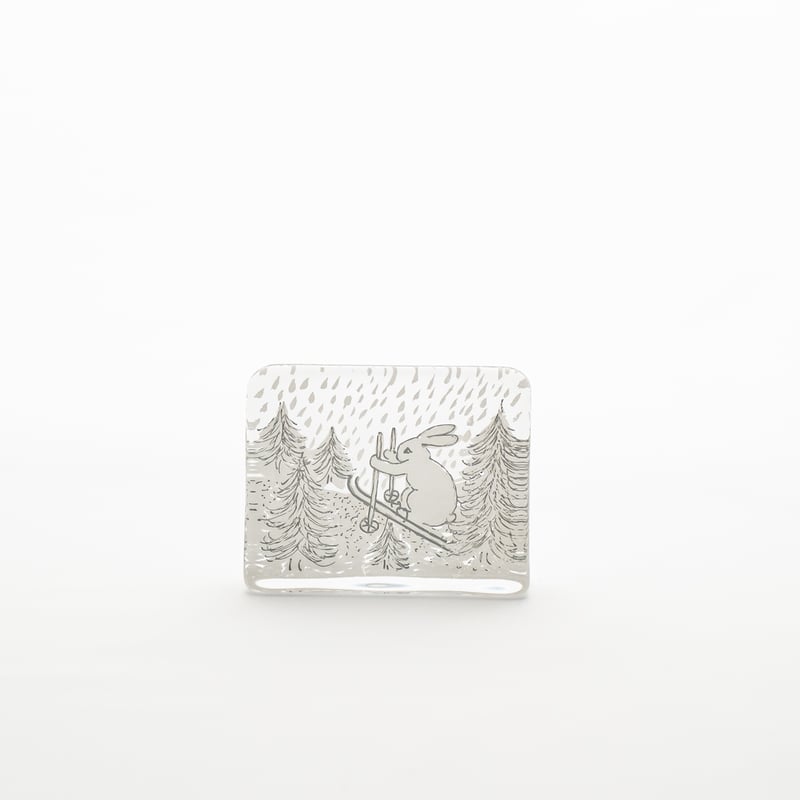 ヘルヤ・リウッコ・スンドストロム　ガラスカードBunny skiing Helja｜glass card｜Bunny skiing｜S | lumikka shop