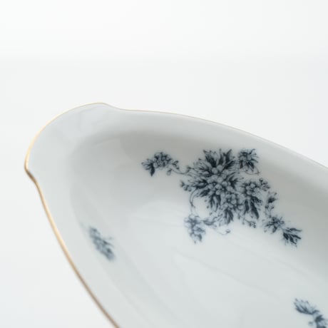 Old Arabia｜oval plate 24.5cm｜navy and gold