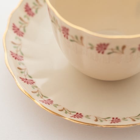 Arabia｜cup φ7.5cm｜pink flower and gold line