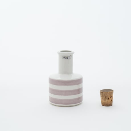 Arabia｜bottle H13.7cm｜pink stripe
