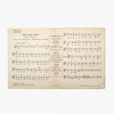 Czech｜sheet music｜HEJ, KOP KOP｜1940s