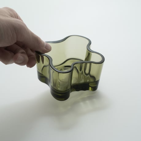 Iittala｜Aalto Collection｜candle holder H55mm｜moss green