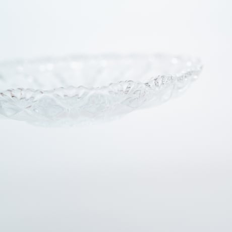 Nuutajarvi｜old glass plate φ14.2cm｜clear