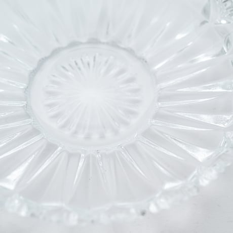 Nuutajarvi｜old glass plate φ14.2cm｜clear