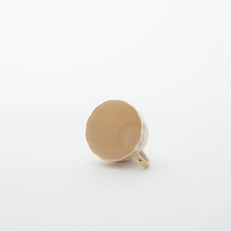 Arabia｜cup φ7.5cm｜pink flower and gold line
