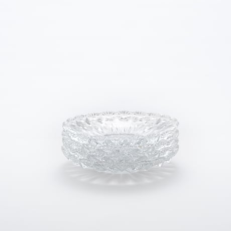 Nuutajarvi｜old glass plate φ14.2cm｜clear