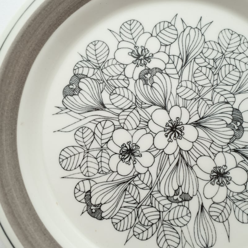 Arabia｜Krokus｜plate φ20cm｜grey rim | lumikka shop