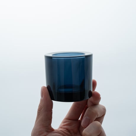 Iittala｜Kivi｜candle holder｜blueberry blue