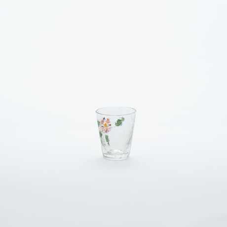 Kumela｜shot glass φ4.8cm｜pink flower｜handpainted