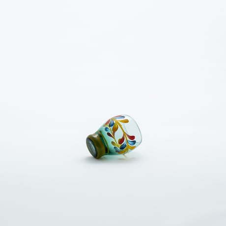Kumela｜shot glass φ4.7cm｜blue｜flower｜handpainted