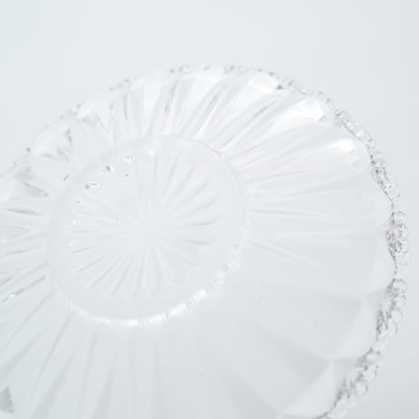 Nuutajarvi｜old glass plate φ14.2cm｜clear