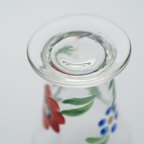 Kumela｜shot glass φ4.6cm｜clear｜flower｜handpainted