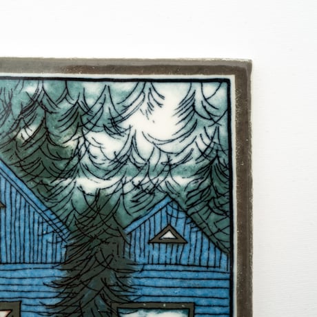 Arabia｜Helja｜wall plate｜blue house