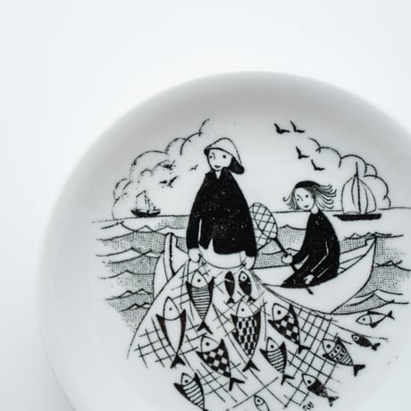 Arabia｜Emilia｜fishermen｜plate φ9.5cm