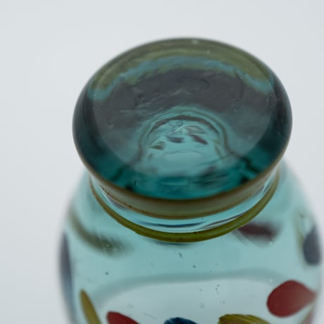 Kumela｜shot glass φ4.7cm｜blue｜flower｜handpainted