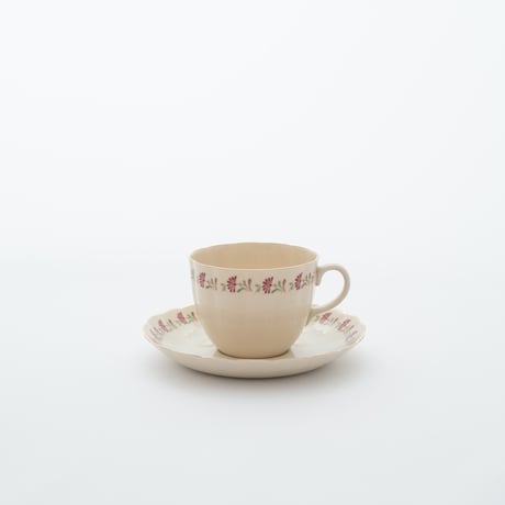 Arabia｜cup φ7.5cm｜pink flower and gold line