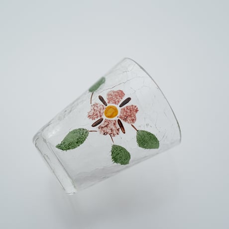 Kumela｜shot glass φ4.8cm｜pink flower｜handpainted