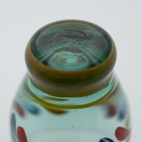 Kumela｜shot glass φ4.7cm｜blue｜flower｜handpainted