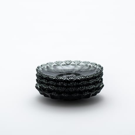 Nuutajarvi｜old glass plate φ14.2cm｜grey