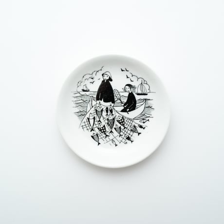 Arabia｜Emilia｜fishermen｜plate φ9.5cm