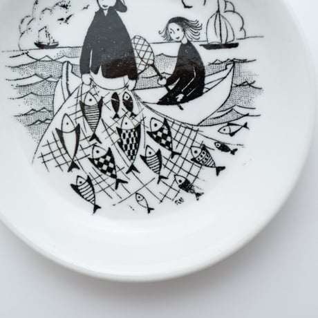 Arabia｜Emilia｜fishermen｜plate φ9.5cm