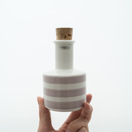 Arabia｜bottle H13.7cm｜pink stripe