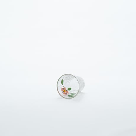 Kumela｜shot glass φ4.8cm｜pink flower｜handpainted