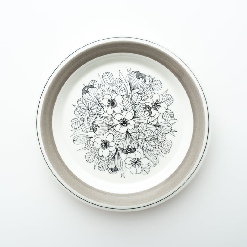 Arabia｜Krokus｜plate φ20cm｜grey rim | lumikka shop