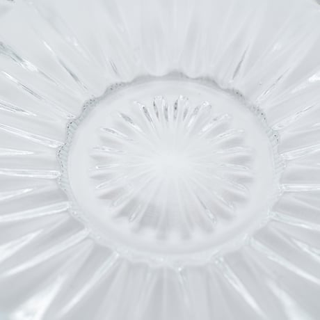 Nuutajarvi｜old glass plate φ14.2cm｜clear