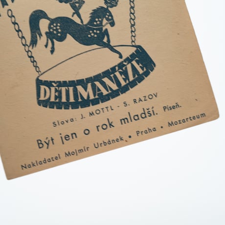 Czech｜sheet music｜Být jen o rok mladší｜1943