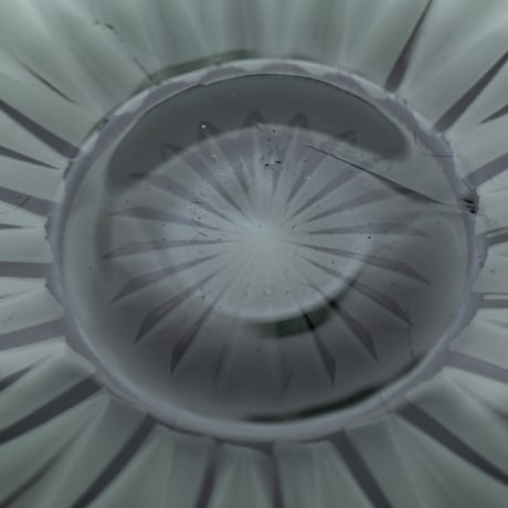 Nuutajarvi｜old glass plate φ14.2cm｜grey