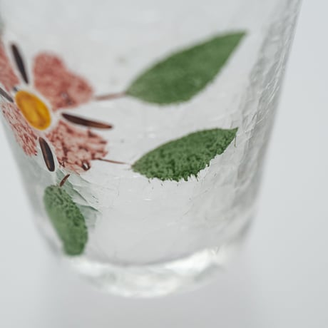 Kumela｜shot glass φ4.8cm｜pink flower｜handpainted