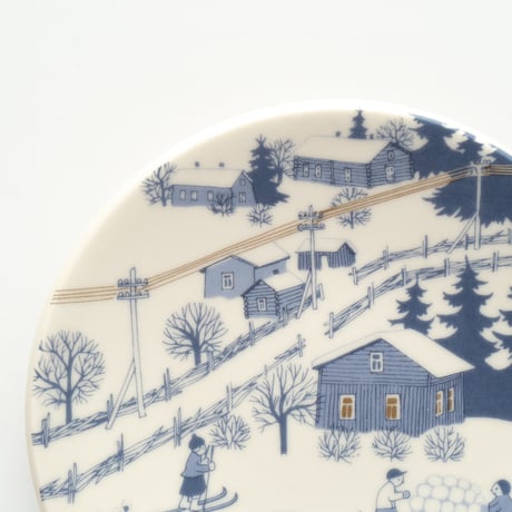Arabia｜Christmas plate｜Country lane