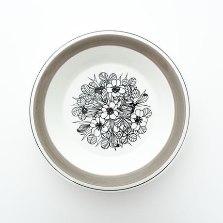 Arabia｜Krokus｜soup bowl φ20cm｜grey rim