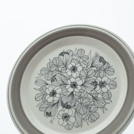 Arabia｜Krokus｜plate φ20cm｜grey rim