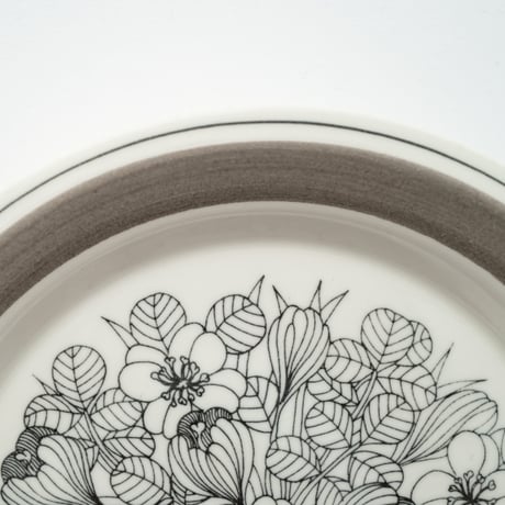 Arabia｜Krokus｜plate φ20cm｜grey rim