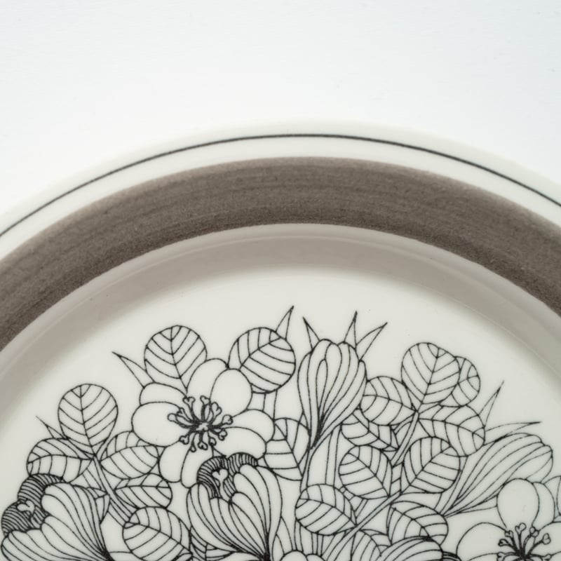 Arabia｜Krokus｜plate φ20cm｜grey rim | lumikka shop