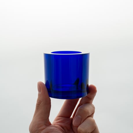 Iittala｜Kivi｜candle holder｜cobalt blue
