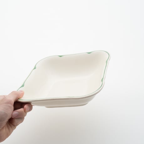 Arabia｜Pekka｜square bowl 20cm｜green