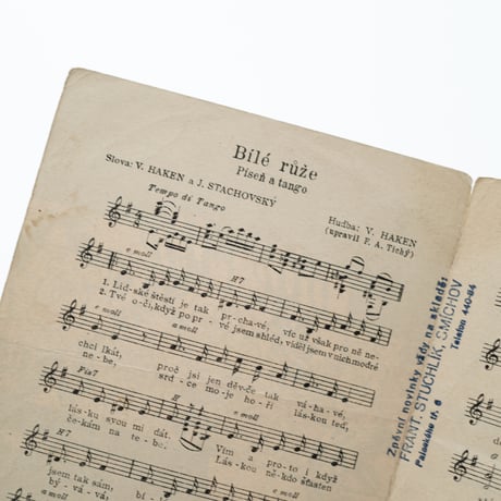 Czech｜sheet music｜Bílé růž｜1947