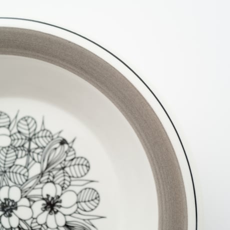 Arabia｜Krokus｜soup bowl φ20cm｜grey rim