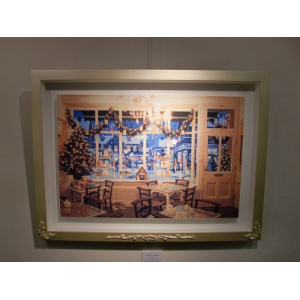 【新品】笹倉鉄平 『12月のティールーム』　ポスター高級額付　アクリル 新品】笹倉鉄平 『12月のティールーム』 ポスター高級額付 アクリル