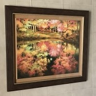 笹倉鉄平、【鉢植えのテラス】、希少な額装用画集より、状態良好、新品額装付 笹倉鉄平 鉢植えのテラス | 絵画など美術品の販売と買取 | 東京