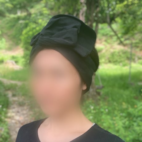 WIRE turban / 日本製organic linen / BLACK