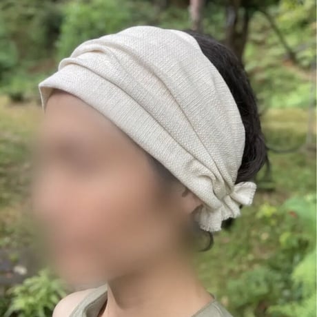【完売】3way くしゅくしゅ turban / 日本製 cotton linen 変わり織