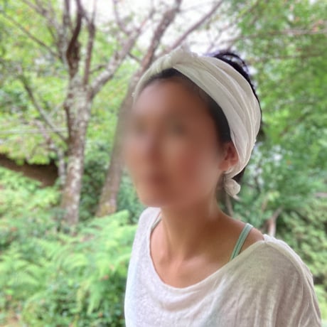 【完売】京都産 organic w linen / long ribbon turban