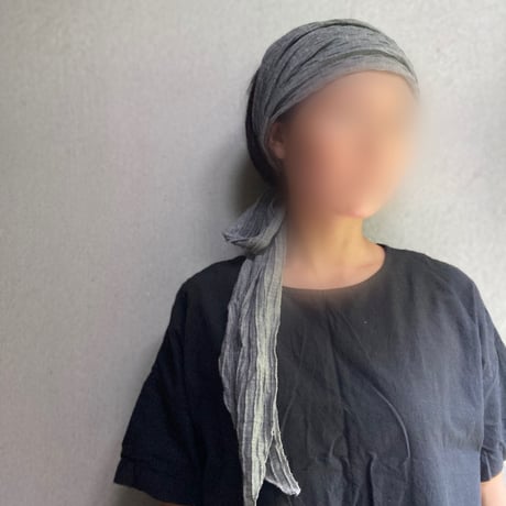ふわふわくしゅくしゅ　long ribbon turban