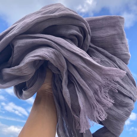organic linen Gaze/ arrange long ribbon turban