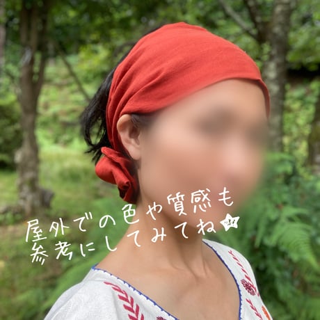 日本製　organic linen / wire turban / terracotta