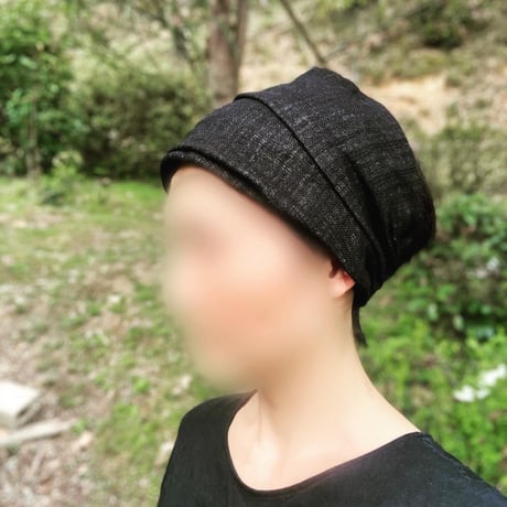 尾州織物　特殊生地 / cotton linen / 幅広 リバーシブル turban / アパレルブランド